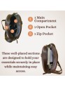 Madosh Genuine Leather Crossbody Sling Bag |Brown Leather Bag | Unique Round layout |Spacious Compartments| Women everyday use.